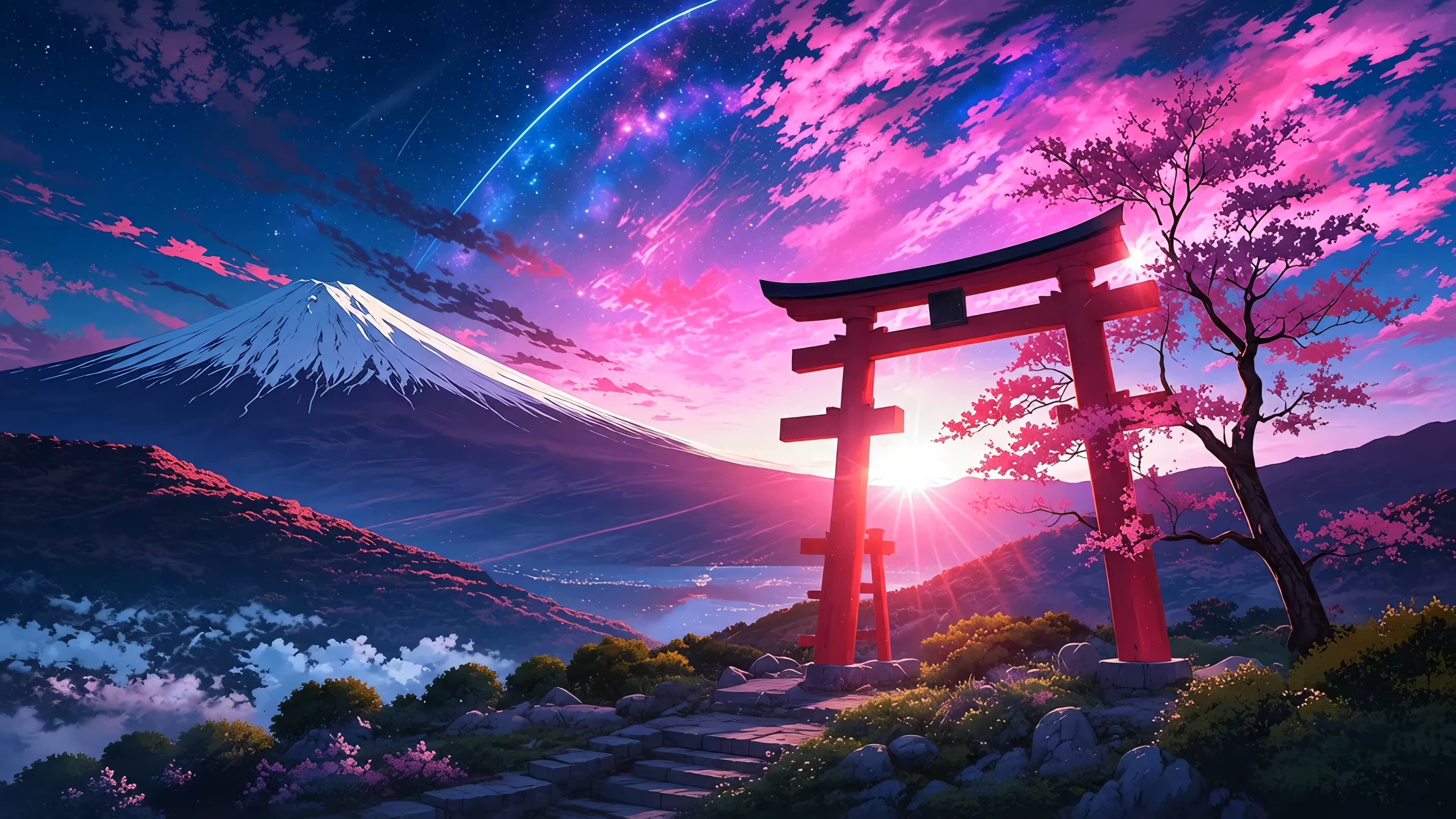 Cổng Torii Dưới Bầu Trời Ngân Hà
